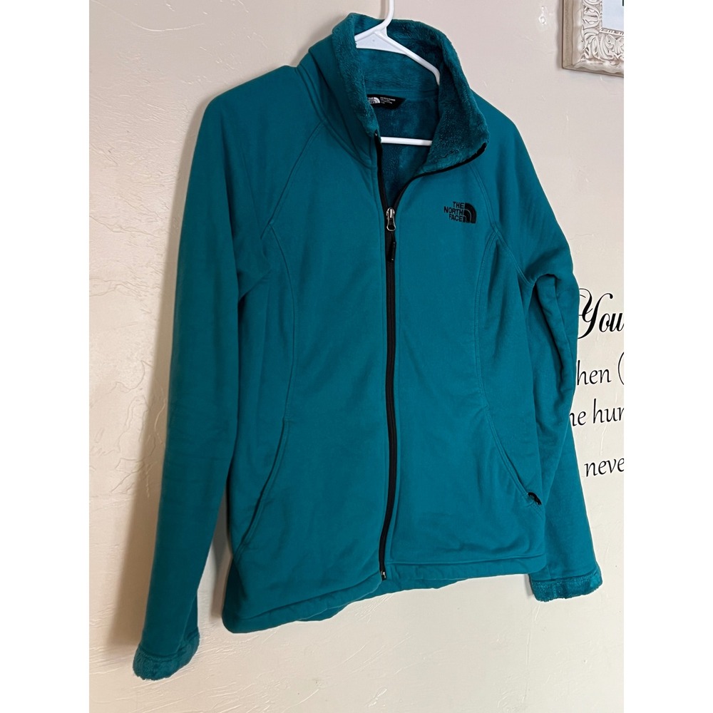 The North Face Teal Turquoise Fleece Zip Up Jacket‎ Women's Small Vibrant
